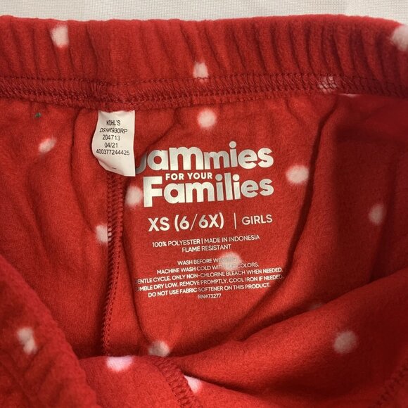 Jammies For Your Families 2-Piece Pajama Set XS (6/6X)  Girls Red Polka Dot Poly - Picture 10 of 10